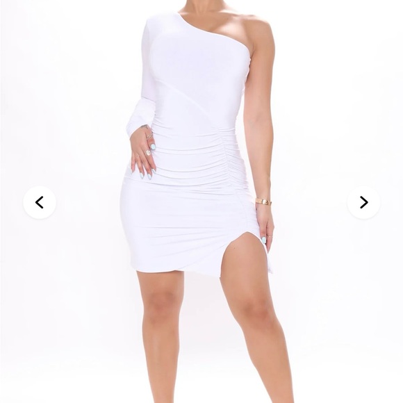 White One Shoulder Mini Dress - Picture 3 of 3